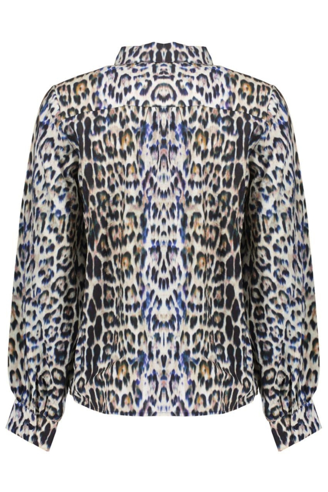 BLOUSE MET LEOPARD PRINT 53614 20 000735 CAMEL/BLUE/BLACK